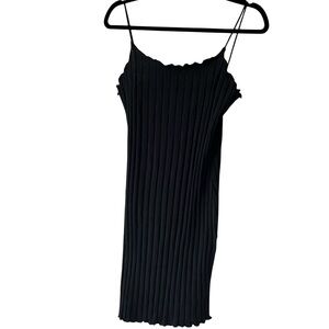 Elegant Black Pleated Dress